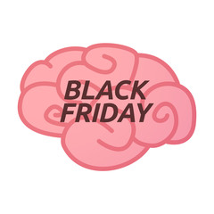 Isolated brain icon with    the text BLACK FRIDAY
