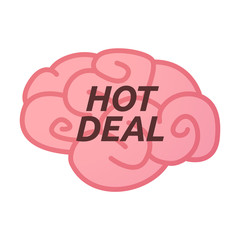 Isolated brain icon with    the text HOT DEAL