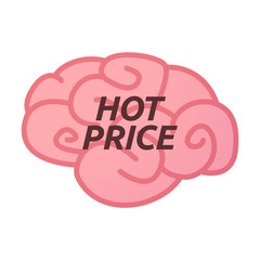 Isolated brain icon with    the text HOT PRICE