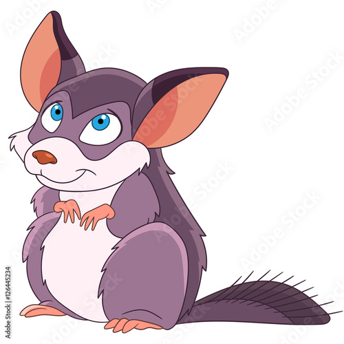 "Cute and happy cartoon chinchilla animal, isolated on white background