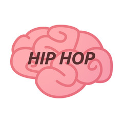 Isolated brain icon with    the text HIP HOP