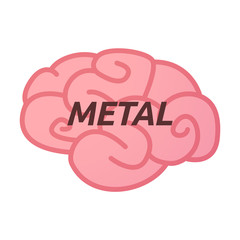 Isolated brain icon with    the text METAL