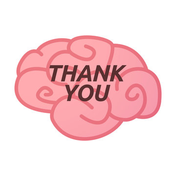 Isolated brain icon with    the text THANK YOU