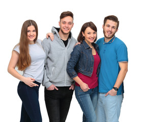 Fototapeta premium Happy young group of people standing togethe