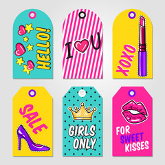 Fashion Pop Art Tags Set