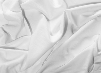 Fototapeta premium Crumpled white fabric cloth texture