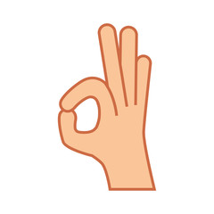 ok hand gesture icon image vector illustration design 