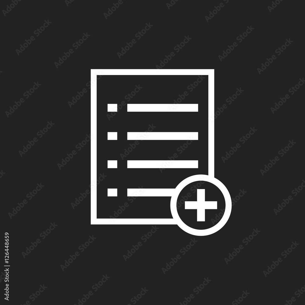 Poster add list document icon vector flat illustration. isolated documents symbol. paper page graphic desig