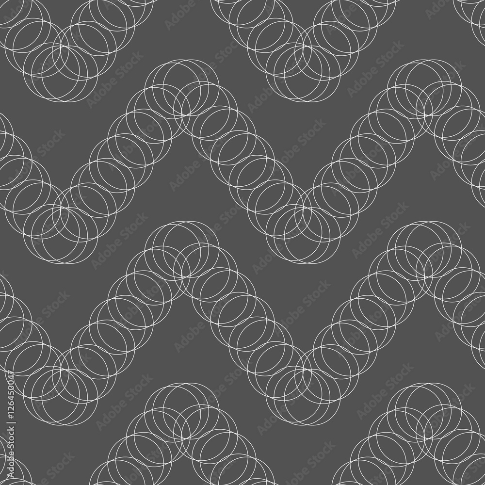 Poster seamless pattern of circles on a dark background.