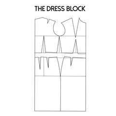 flat technical sketch - fashion pattern dress block

