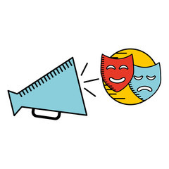 cartoon megaphone cinema movie icon vector illustration eps 10