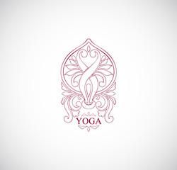 Yoga Logo, insignia logo, vector Logo template