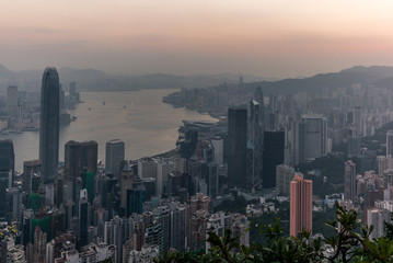 Fototapeta premium Sunrise on Central Hong Kong in Autumn - 3