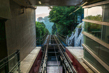 Tram station on the Victoria Peak in Hong Kong