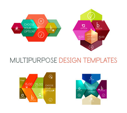 Infographic banners modern paper templates