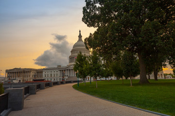 The US Capitol in Washington DC Landscape