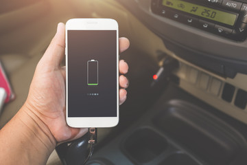 Charger plug phone on car