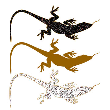 Abstract image of Sand lizard agilis. Logo set.