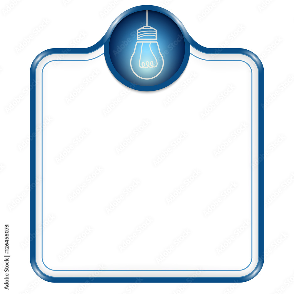 Poster blue vector frame for your text and idea symbol