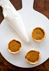 Pumpkin Pie Mini Tarts with Whipped Cream