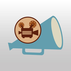 camera movie vintage megaphone icon design vector illustration eps 10