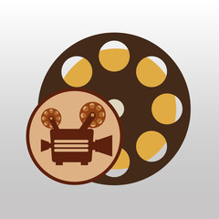 camera movie vintage film reel icon design vector illustration eps 10