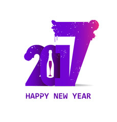 New year 2017 in white background. Abstract poster