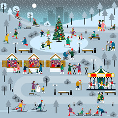 Winter Christmas people set - 126460860
