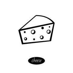 Vector Cheese icon. Isolated on white background. Modern flat icon for business / marketing / internet / Logo. Vector illustration.