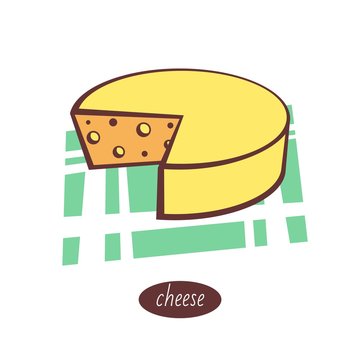 Vector Cheese icon. Isolated on white background. Modern flat icon for business / marketing / internet / Logo. Vector illustration.