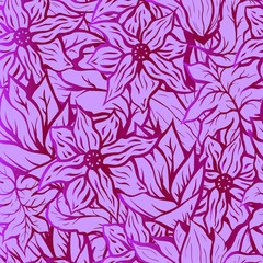 Seamles pattern background with bright floral pattern of hand drawn doodle flowers. Good for wallpaper or textile