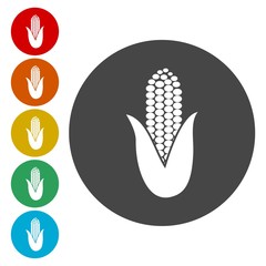 Corn symbol icons set 