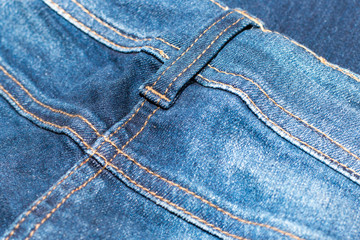 Blue jean or denim on wooden desk,make pattern background,make from cotton,back of jean,bag of jean
