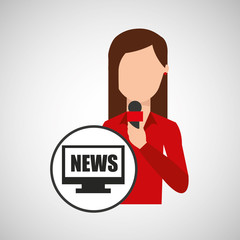 character woman reporter news digital graphic vector illustration eps 10