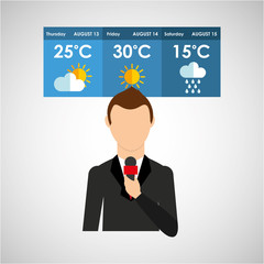 reporter man weather forecast news design vector illustration eps 10