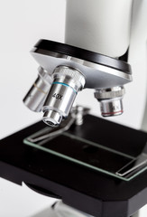 close up macro microscope on white background