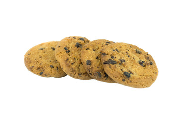 Chocolate chip cookie isolated on white