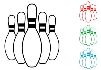 Icono plano bolos varios colores