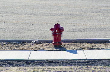 fire hydrant, hydrant, red, street, sidewalk