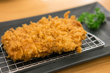 Tonkatsu, Fried Pork serve on plate in restaurant