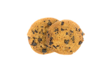 Chocolate chip cookie isolated on white