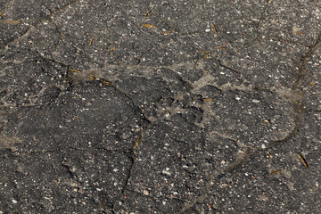 asphalt broken closeup