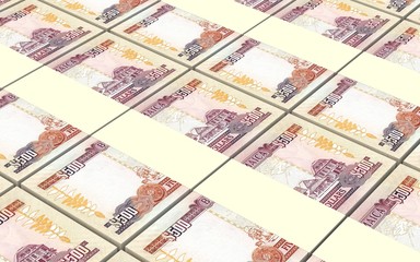 Jamaican dollar bills stacks background. 3D illustration