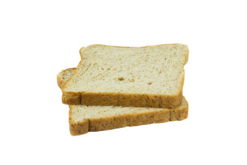 whole wheat bread, isolated on white background