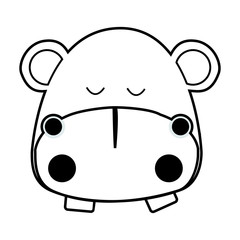 hippopotamus cute animal cartoon icon image vector illustration design  design