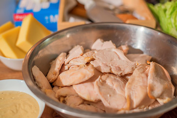 Raw chicken breast fillets