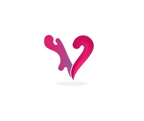 V initial Love logo iconic illustration