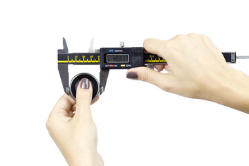 Сaliper measurement in female hands