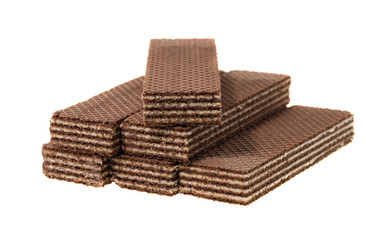Chocolate waffles, isolated