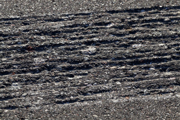 cut of asphalt, close-up